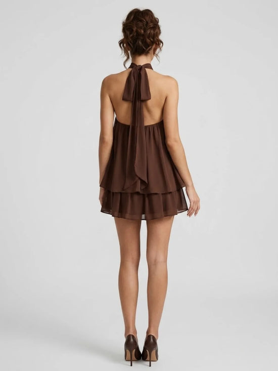 Ethereal Halter Mini Dress