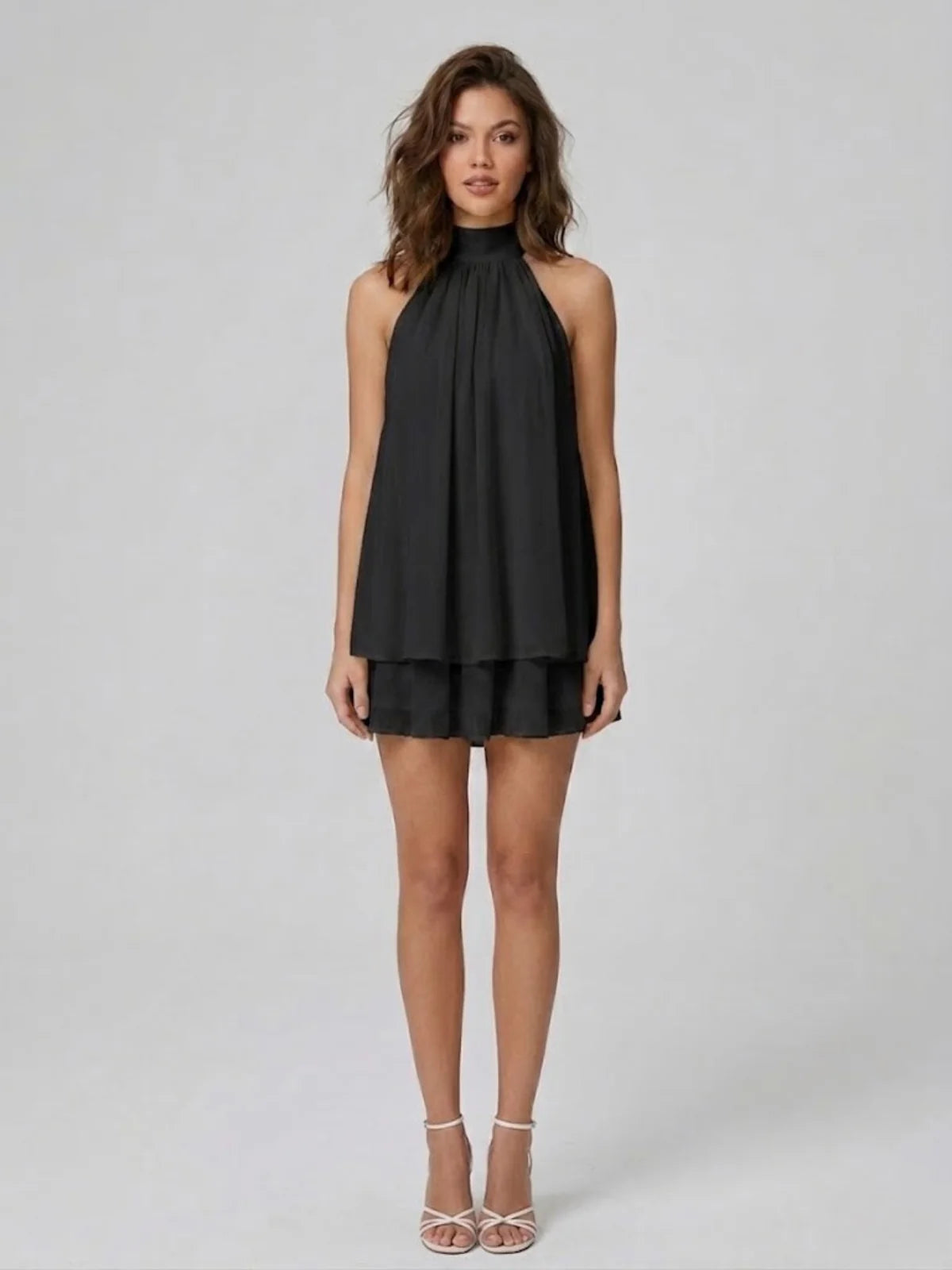 Ethereal Halter Mini Dress