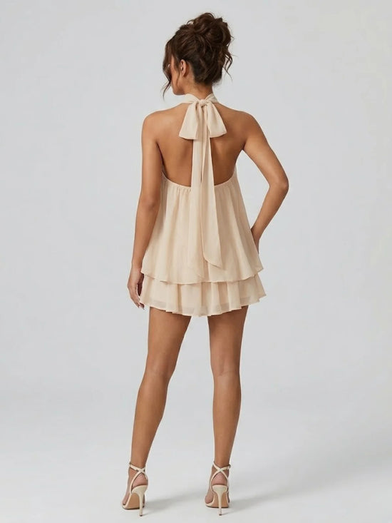 Ethereal Halter Mini Dress