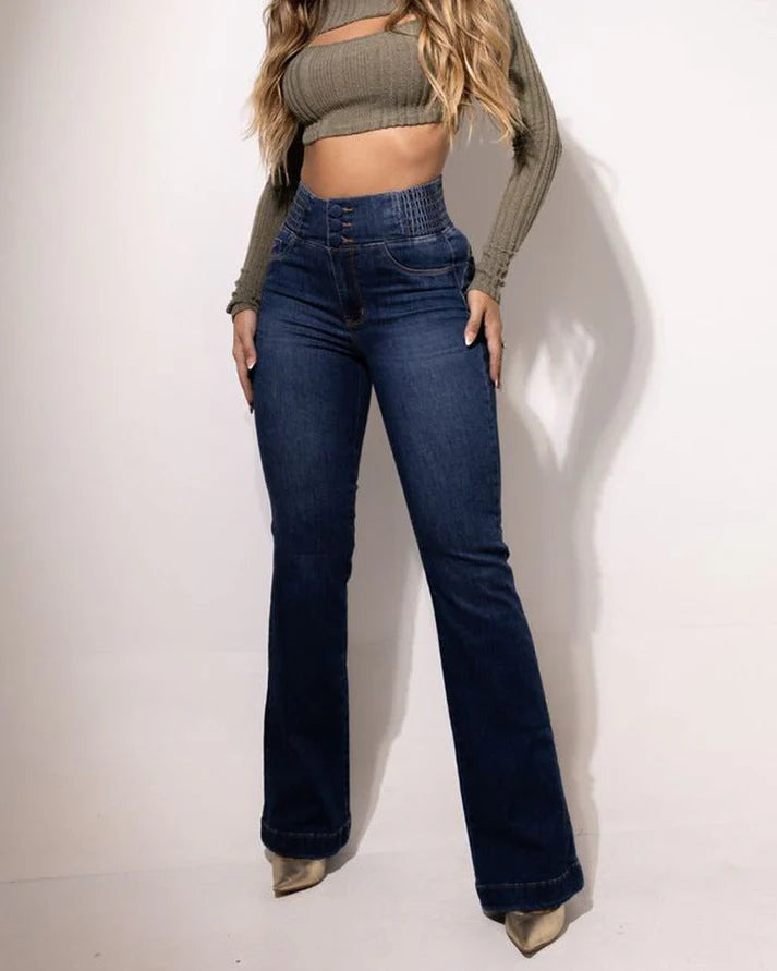 Flared High-Waist Jeans