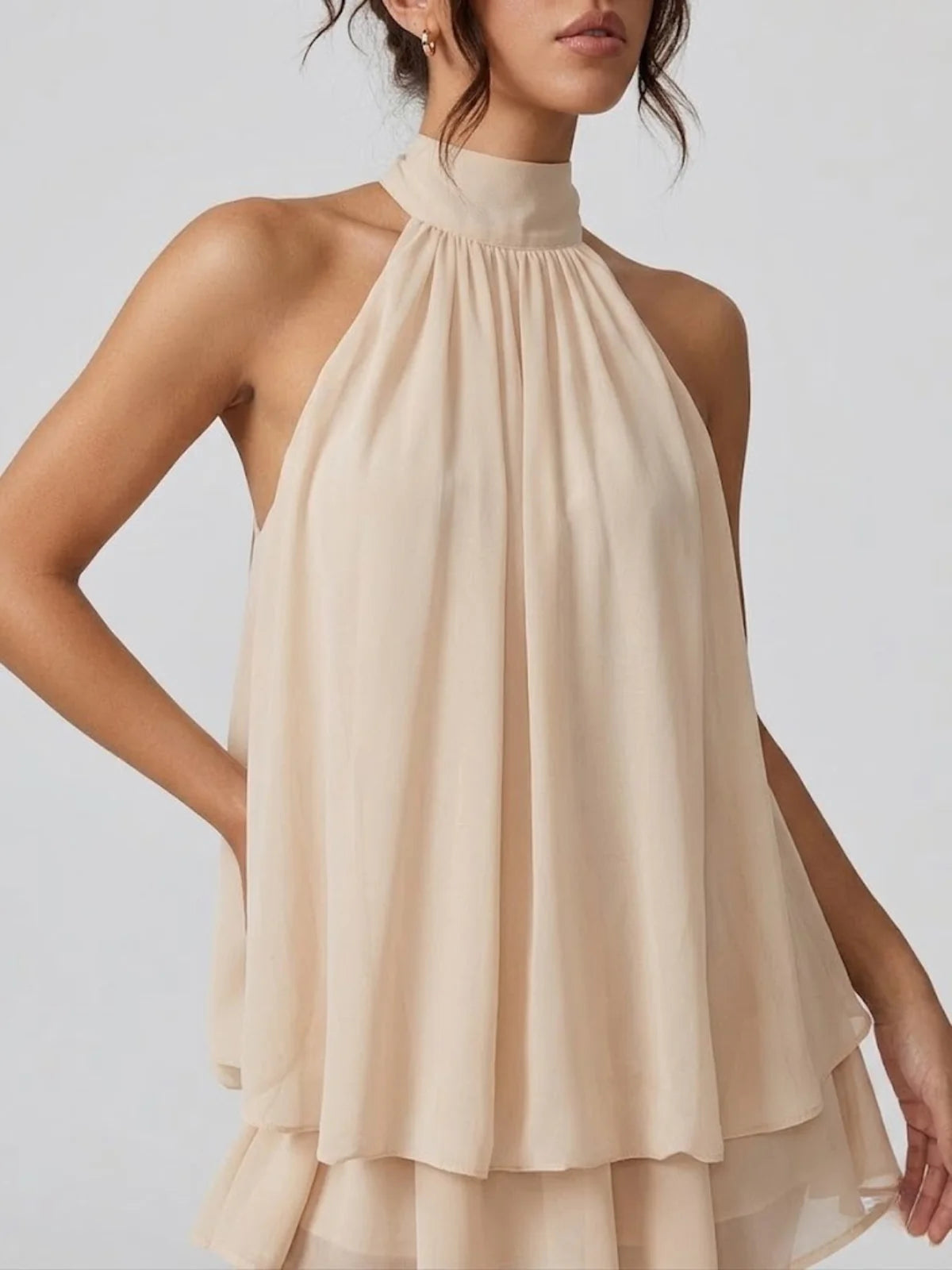 Ethereal Halter Mini Dress