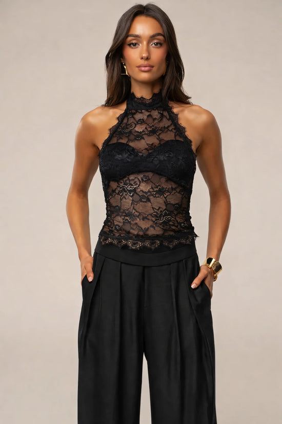 The Noemi Lace Halter Top