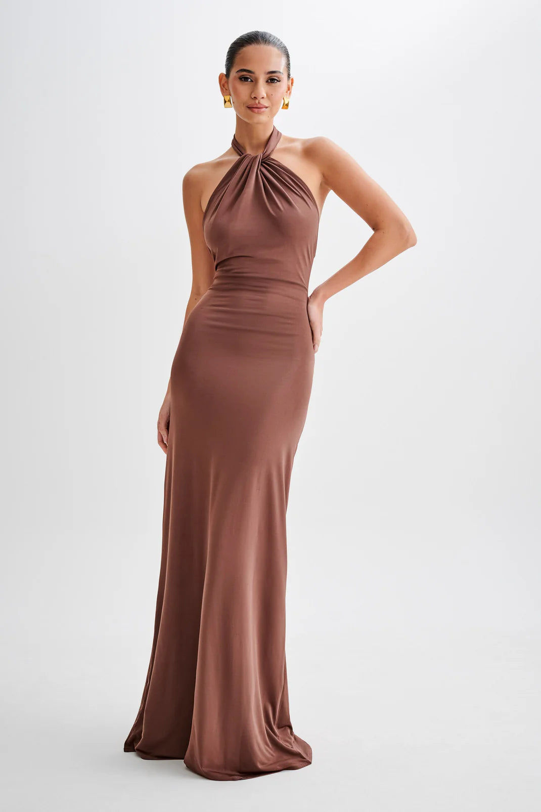 Twisted Halter Maxi Gown