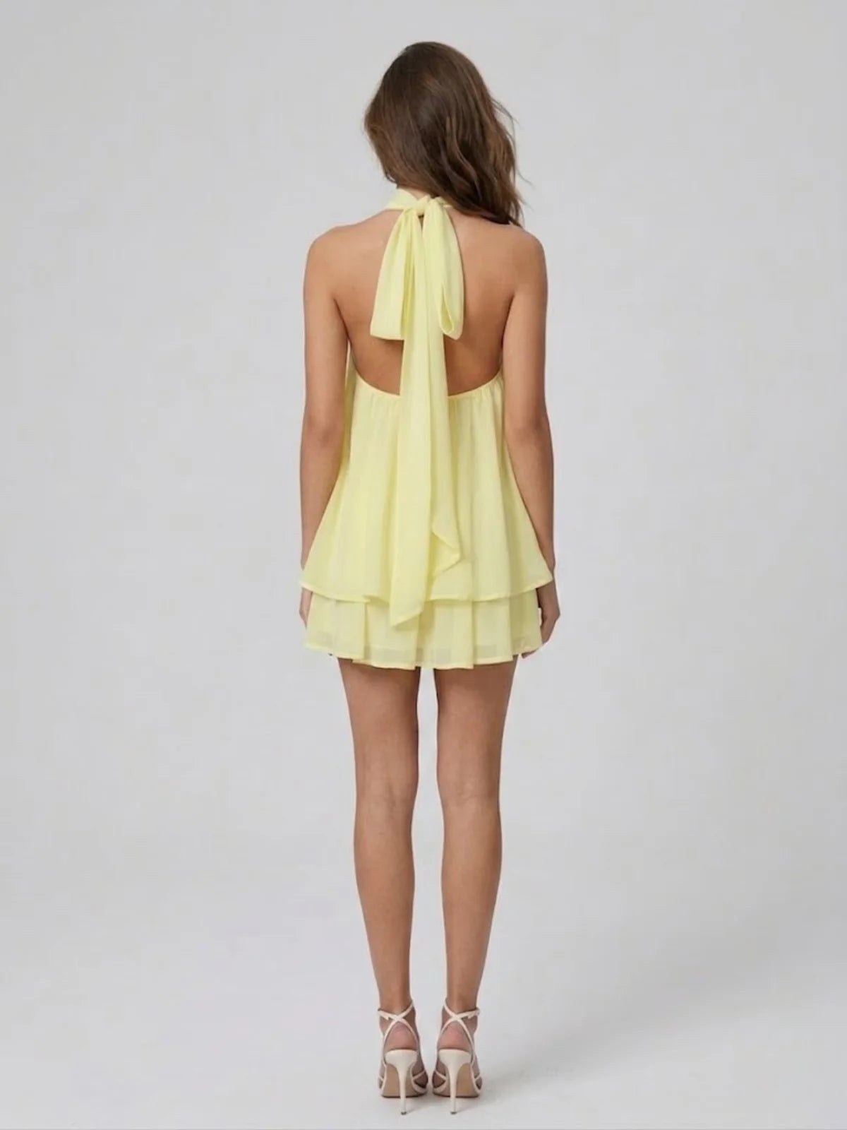 Ethereal Halter Mini Dress