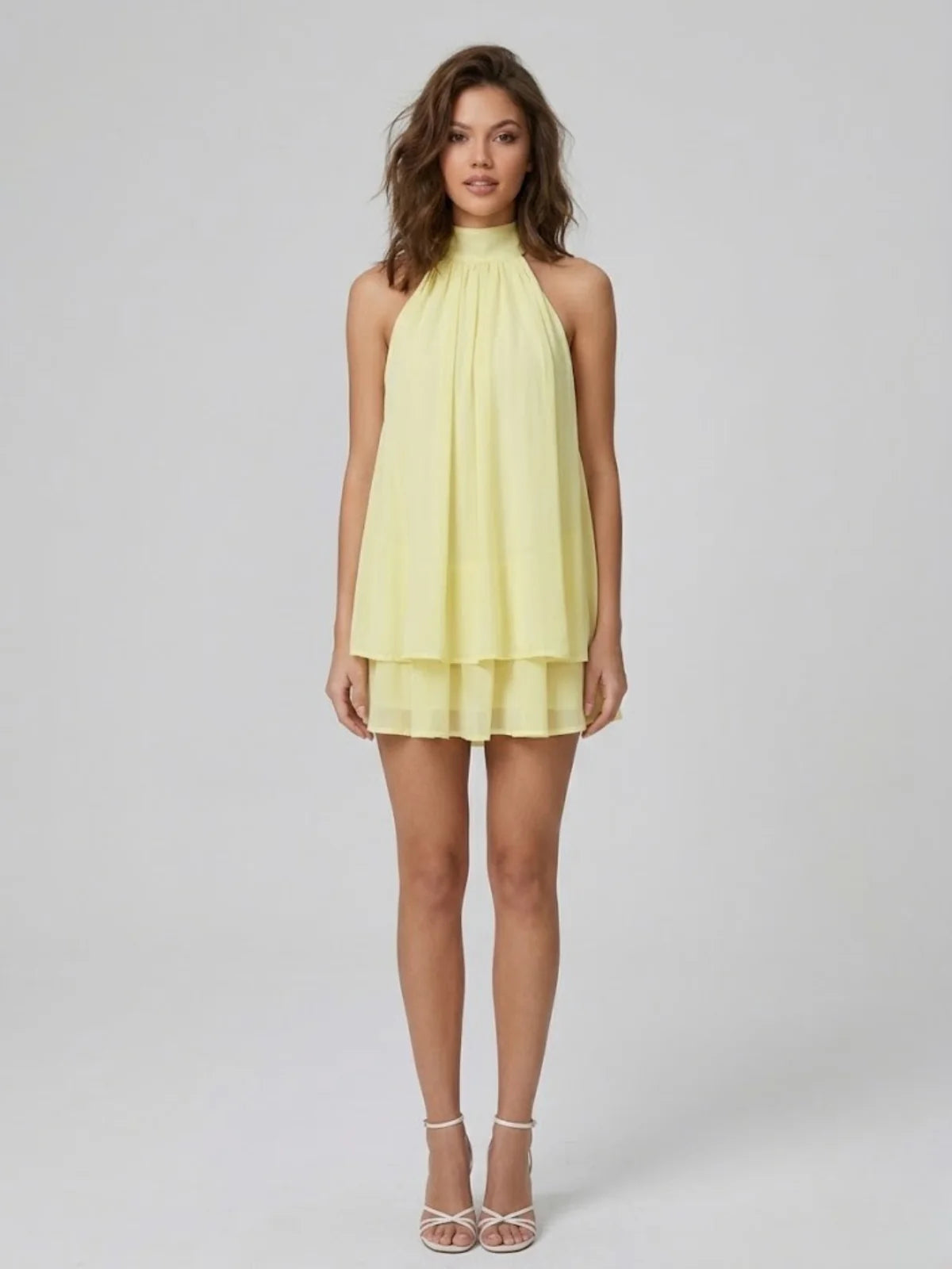 Ethereal Halter Mini Dress
