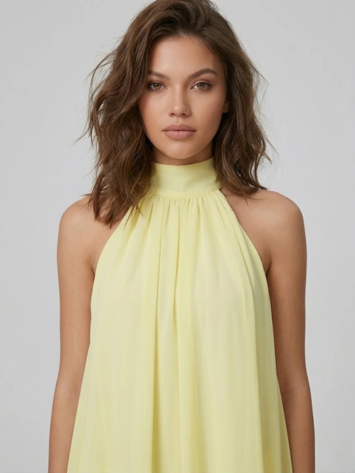 Ethereal Halter Mini Dress