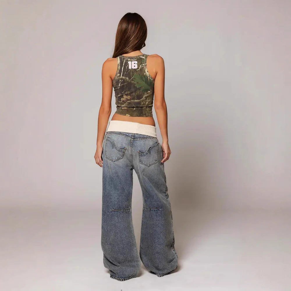 Chic Wide-Leg Denim Pants