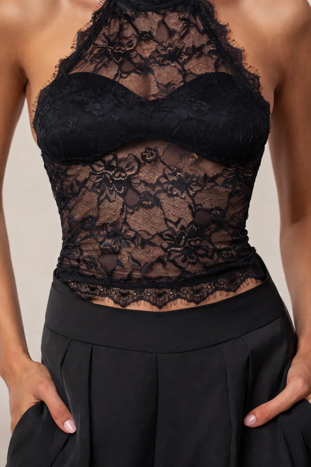 The Noemi Lace Halter Top