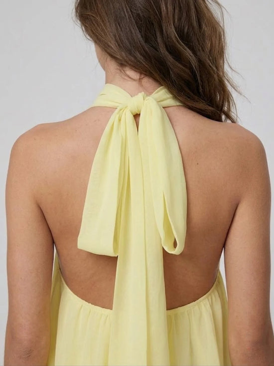 Ethereal Halter Mini Dress