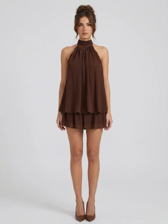 Ethereal Halter Mini Dress
