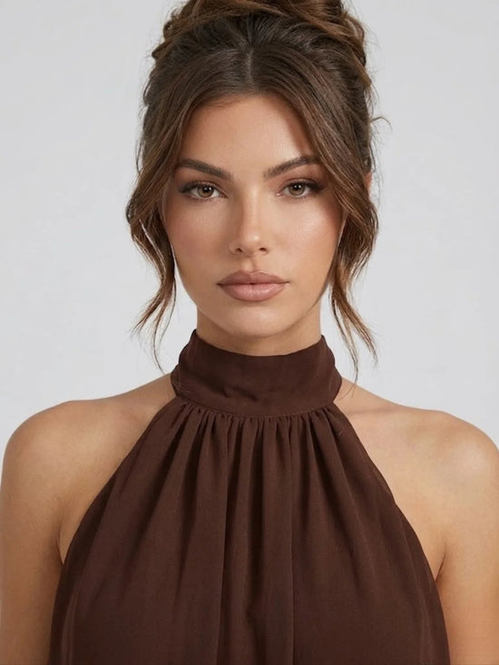 Ethereal Halter Mini Dress