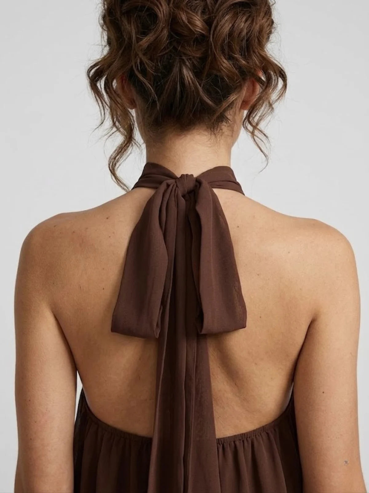 Ethereal Halter Mini Dress