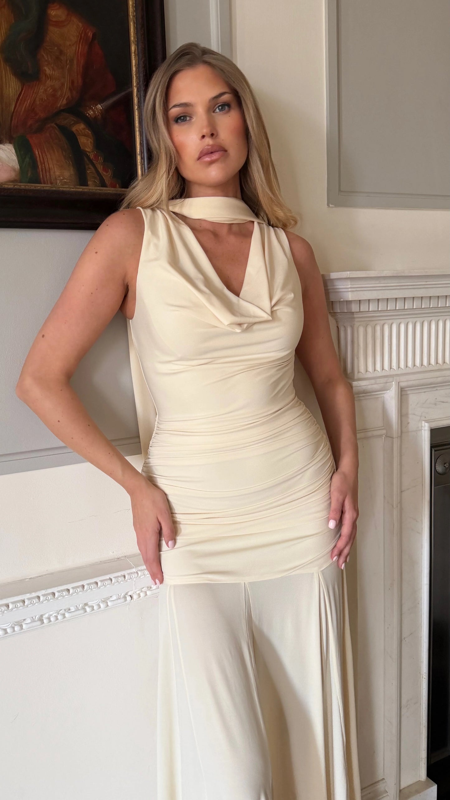 Celeste Cowl Neck Midi Dress