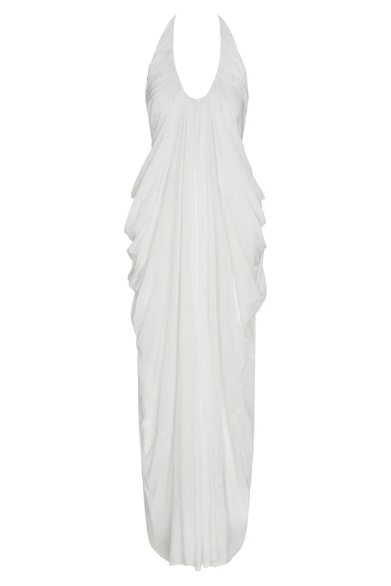 Elegantes Wasserfall-Drapé-Kleid