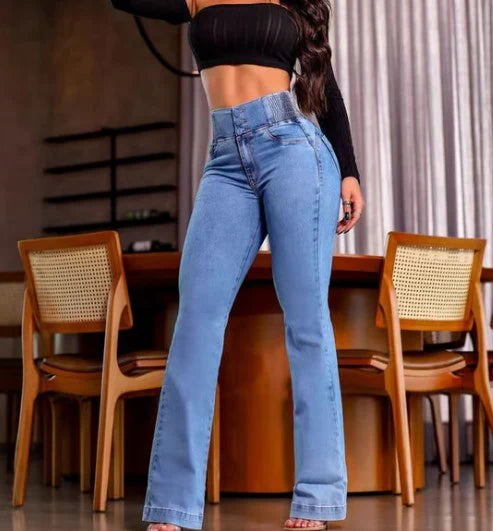Flared High-Waist Jeans
