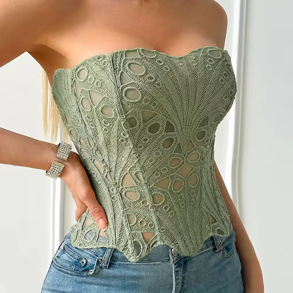 Sculpted Grace Strapless Top