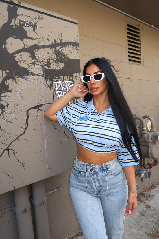 Striped Crop Top Polo