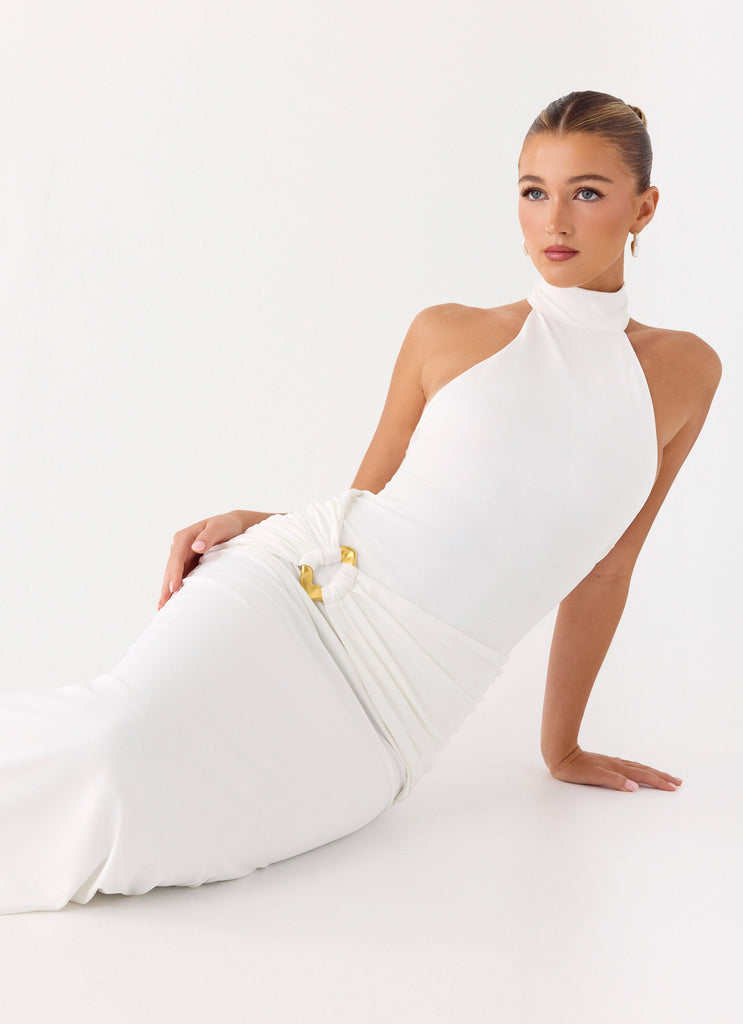 Orchid Halter Maxi Gown