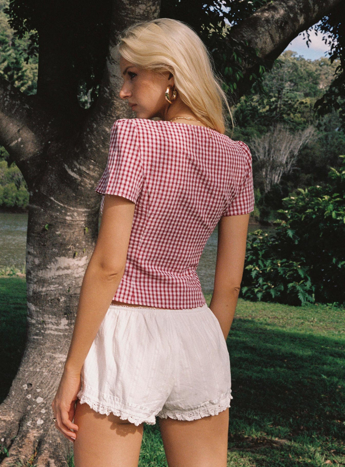 Camille Gingham Top