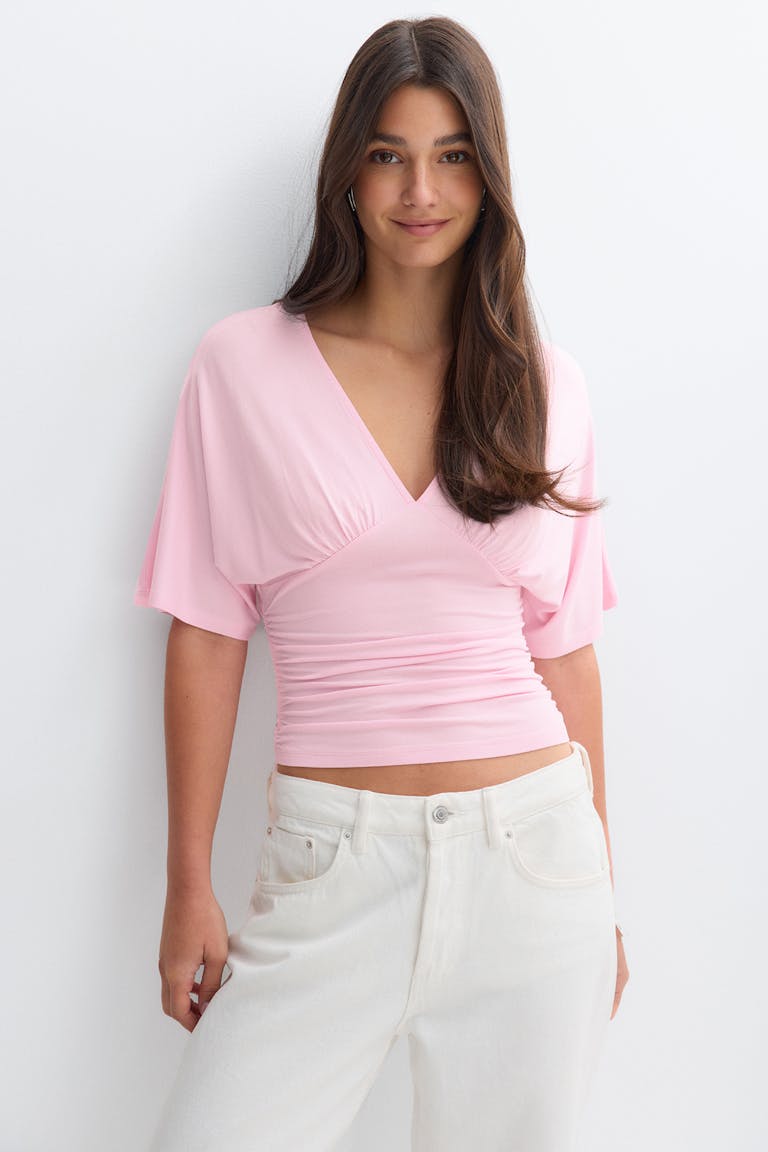 Shaped v-neck top