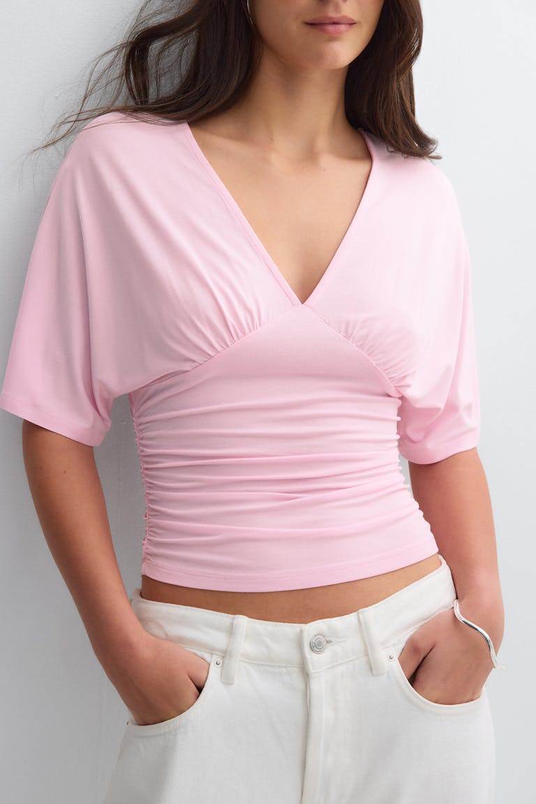 Shaped v-neck top