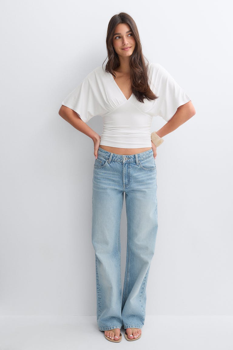 Shaped v-neck top