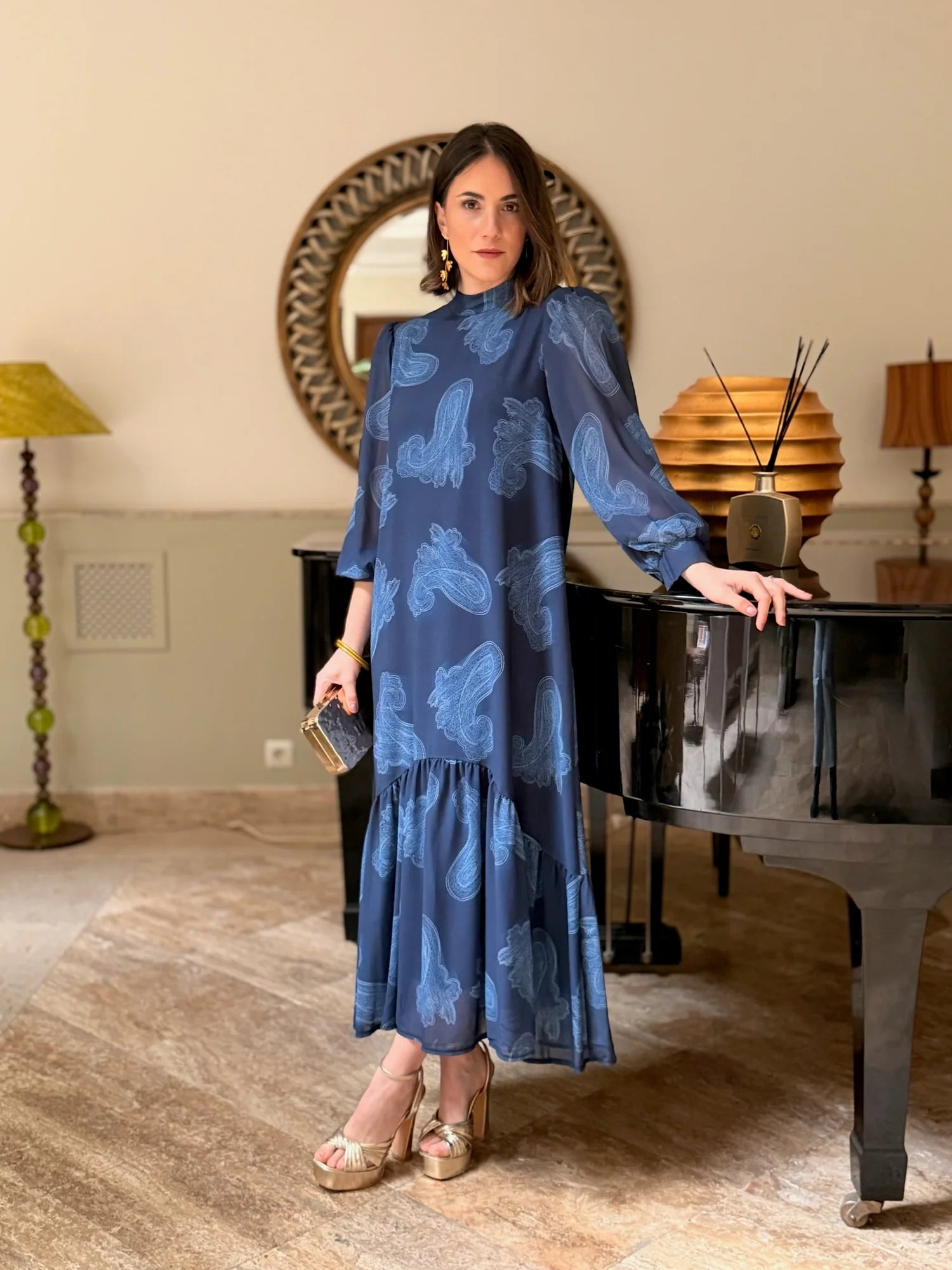 Mühelose Eleganz Paisley-Midikleid