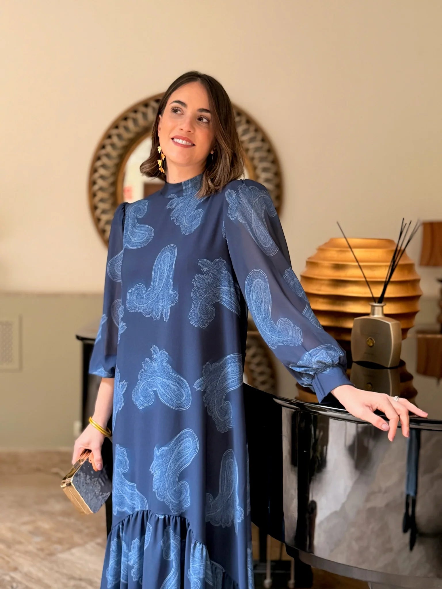 Mühelose Eleganz Paisley-Midikleid