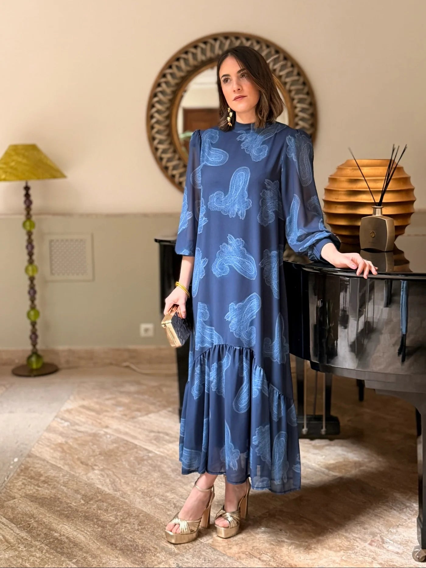 Mühelose Eleganz Paisley-Midikleid