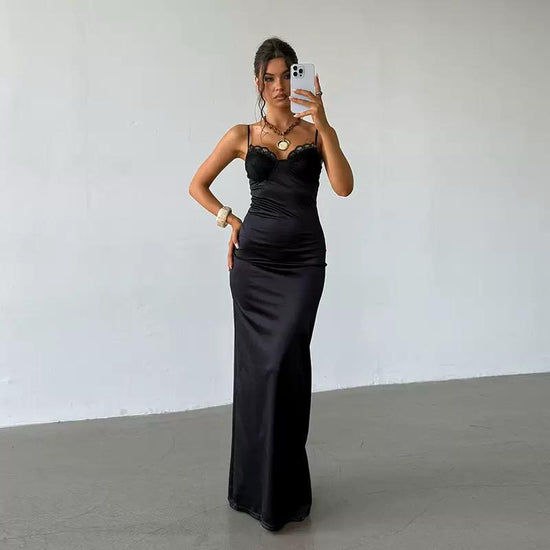 Midnight Lace Silhouette Dress