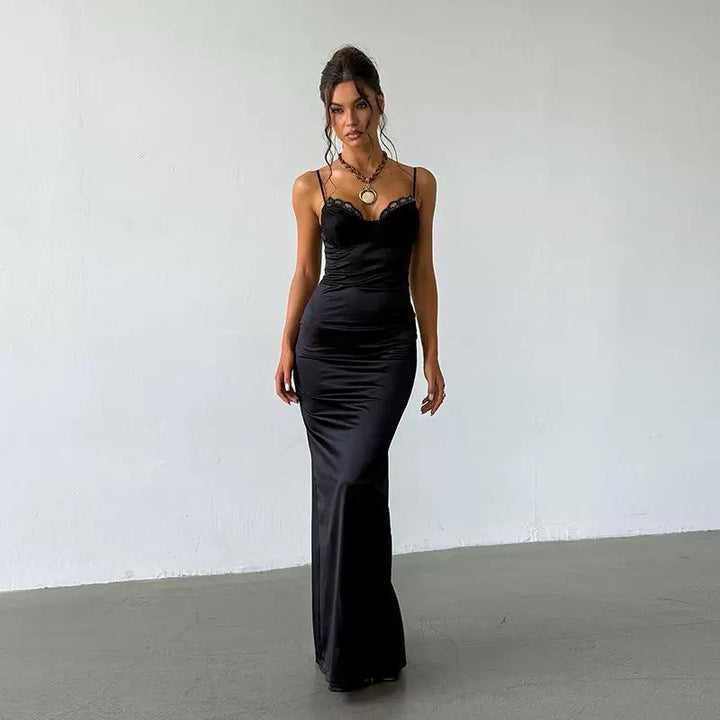 Midnight Lace Silhouette Dress