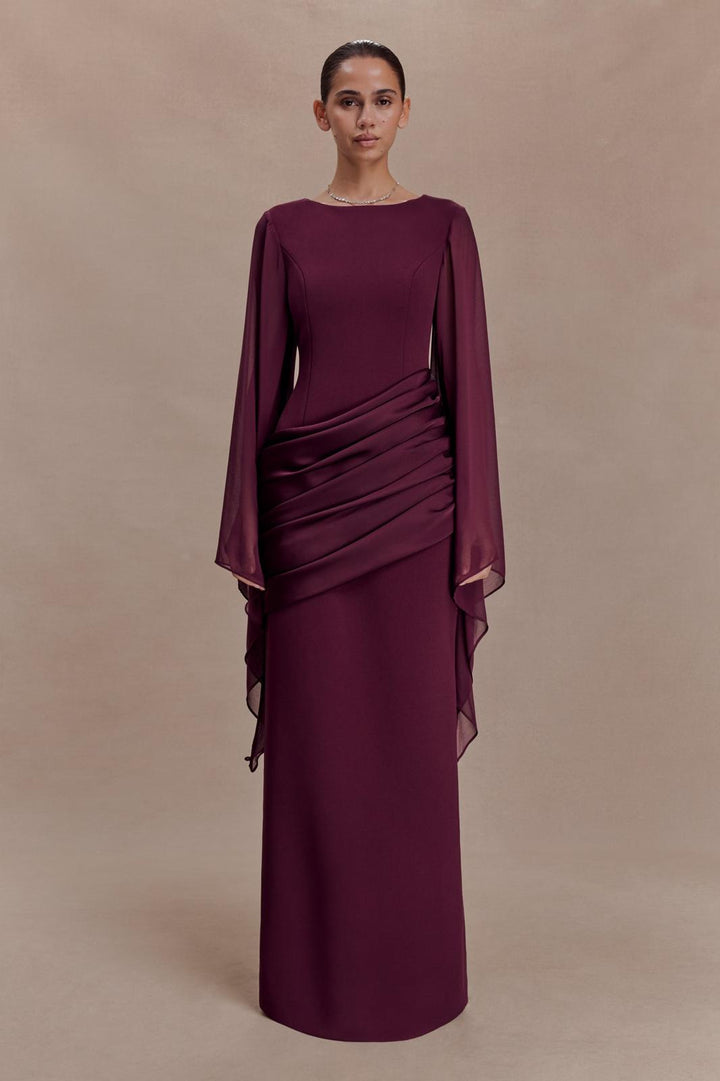 The Draped Cape Gown