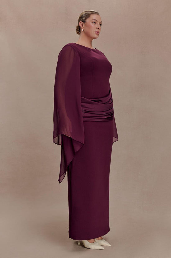 The Draped Cape Gown