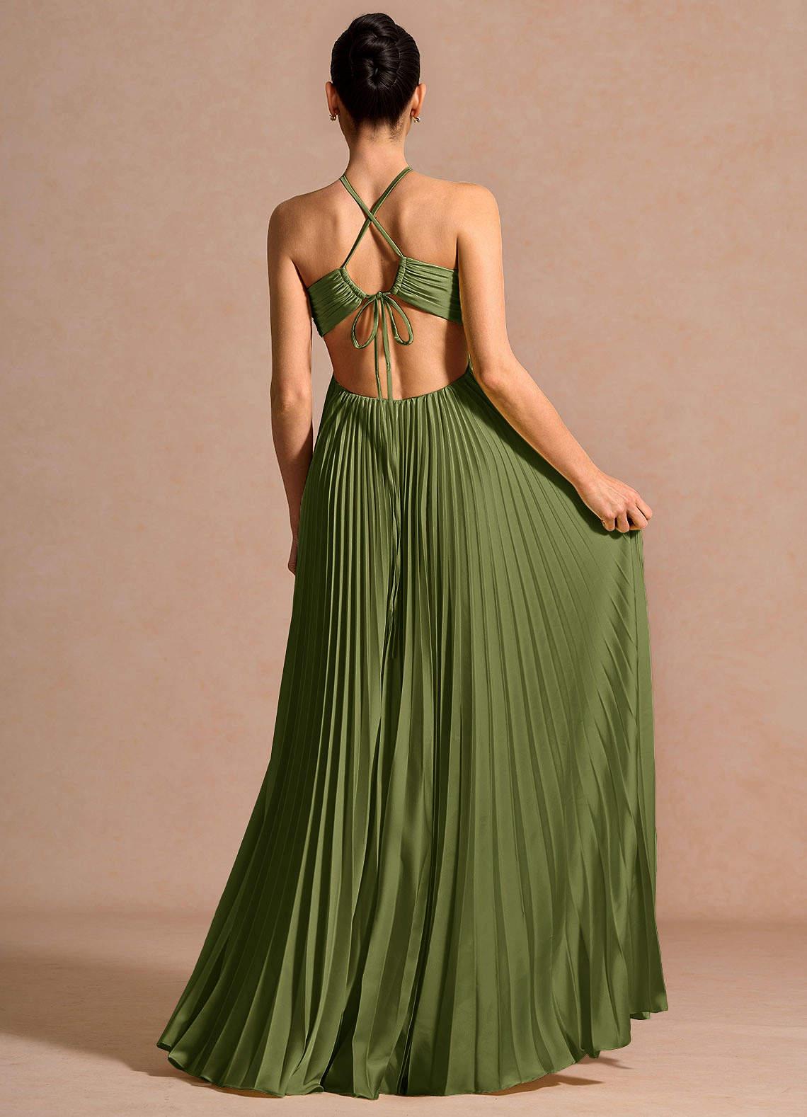 Plissiertes Göttin-Maxikleid