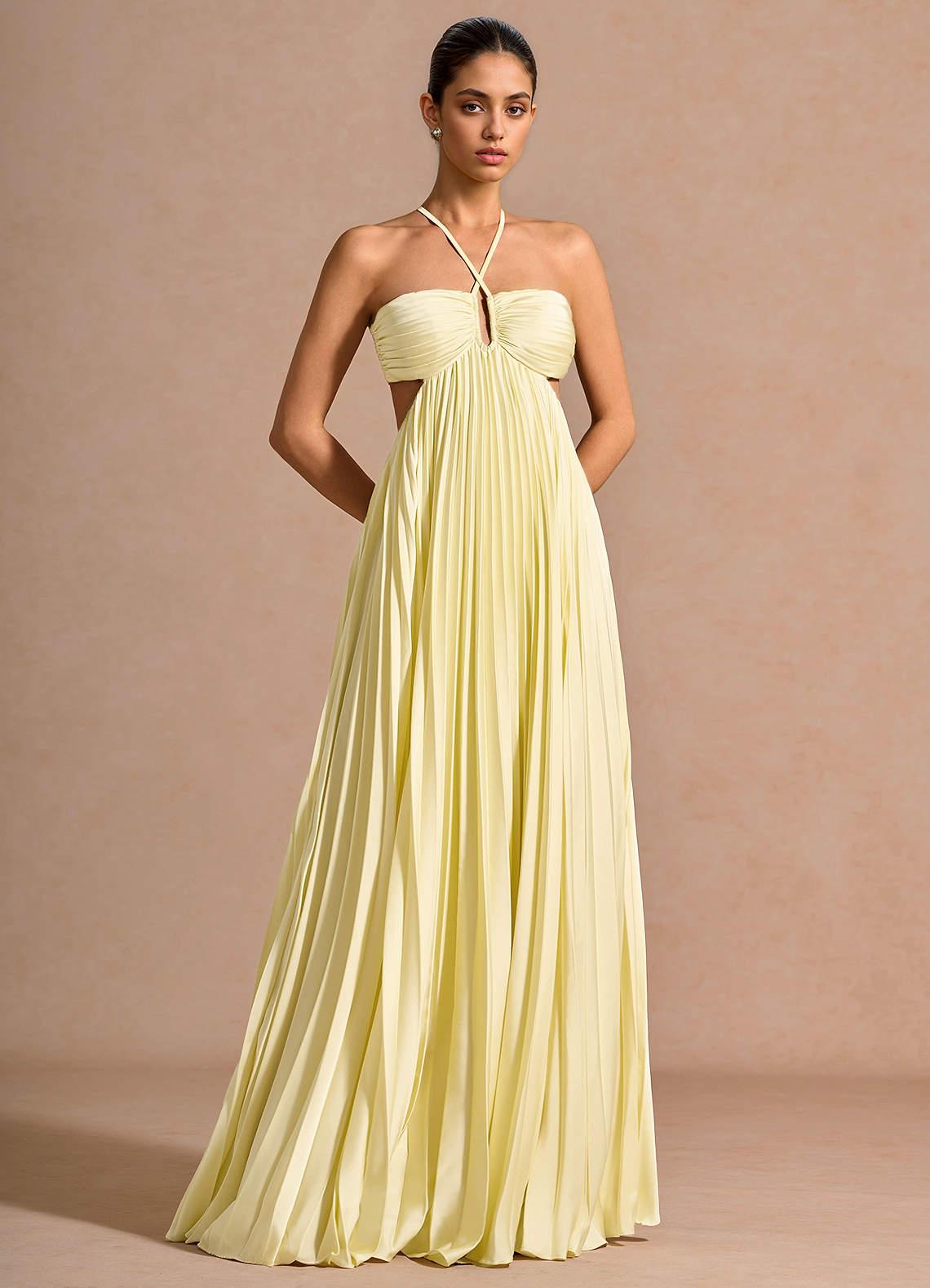 Plissiertes Göttin-Maxikleid