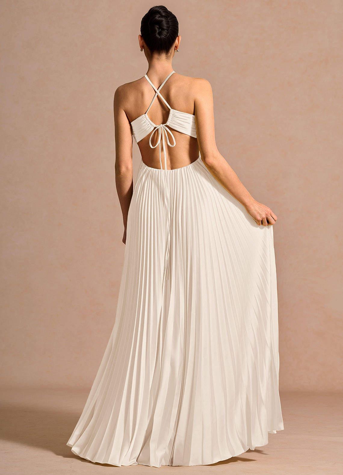 Plissiertes Göttin-Maxikleid