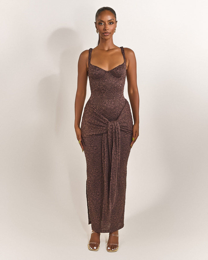 Lace Corset Maxi Dress