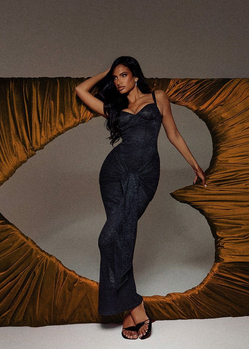 Lace Corset Maxi Dress