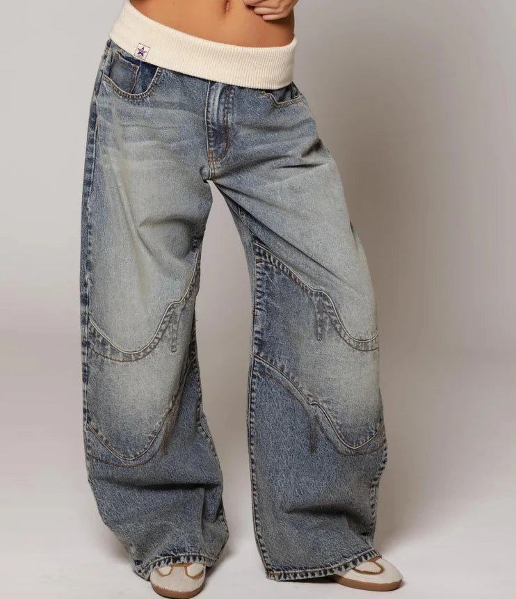 Chic Wide-Leg Denim Pants
