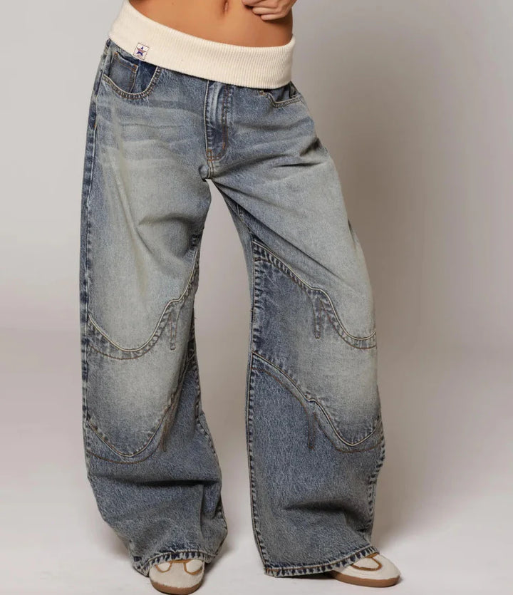 Chic Wide-Leg Denim Pants