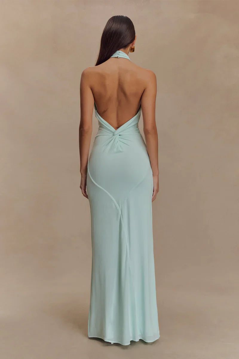 Twisted Halter Maxi Gown
