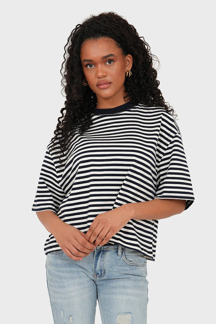 Gestreiftes Boxy-T-Shirt