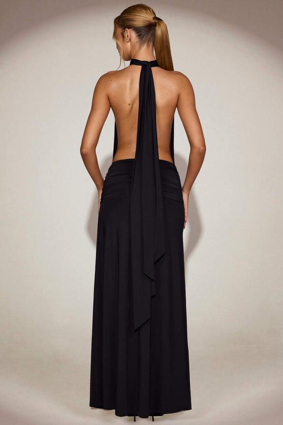 Midnight Halter Maxi Gown