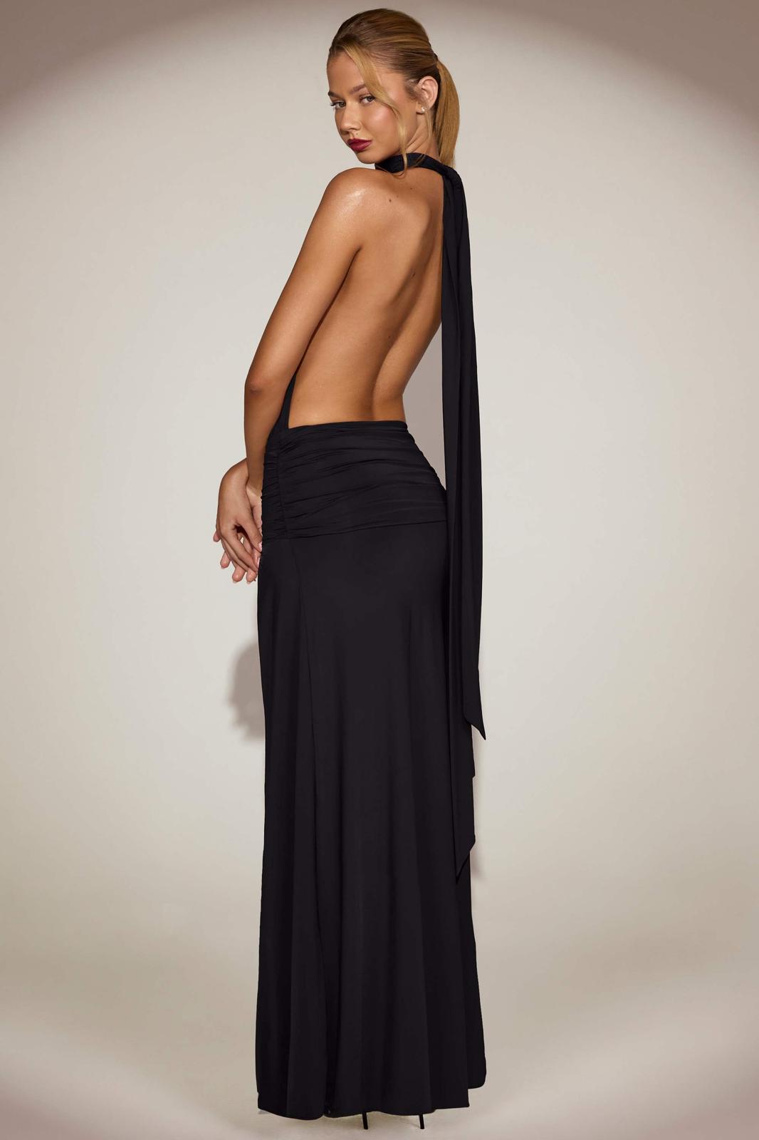 Midnight Halter Maxi Gown